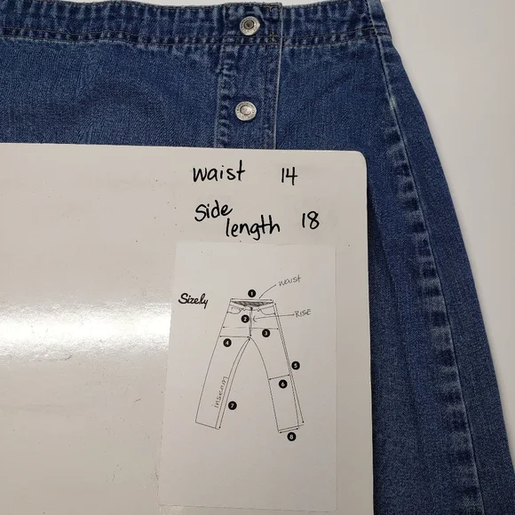GAP Y2K denim Jean Skirt Snap Buttons Size 10 - Picture 7 of 7